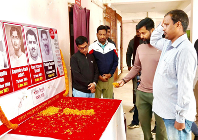 DYFI in Agartala on December 19 remembered the martyrs at Chatra Juba Bhavan during a memorial programme.